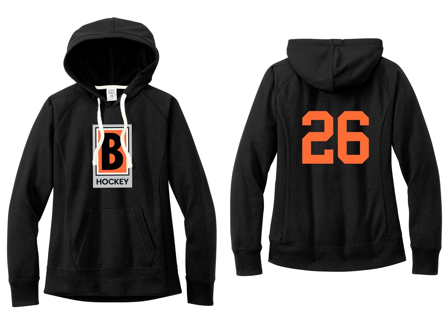 Women's Fleece Hoodie-Black/ Charcoal Heather