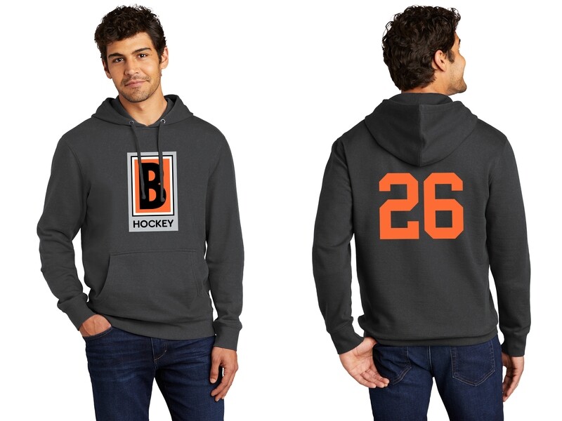 Unisex District Fleece Hoodie-Black/ Charcoal