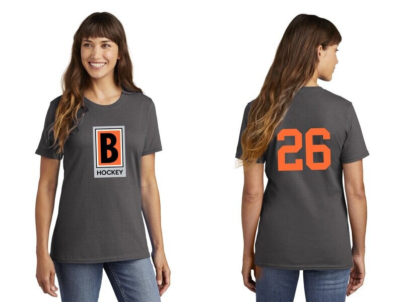 Ladies Core Cotton Tee - Black/ Athletic Heather/ Charcoal