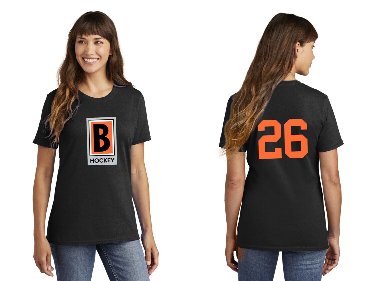 Ladies Core Cotton Tee - Black/ Athletic Heather/ Charcoal