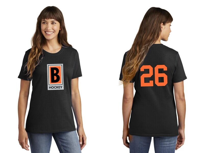 Ladies Core Cotton Tee - Black/ Athletic Heather/ Charcoal