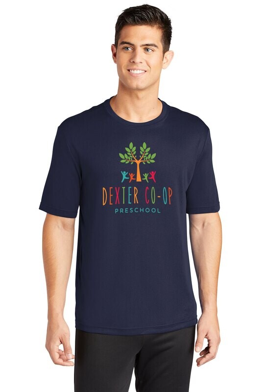 Unisex Performance Full Color Short Sleeve Tee - Black/Navy