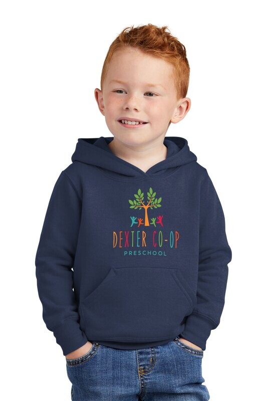 Toddler Fleece Pullover Hoodie- Black/ Navy
