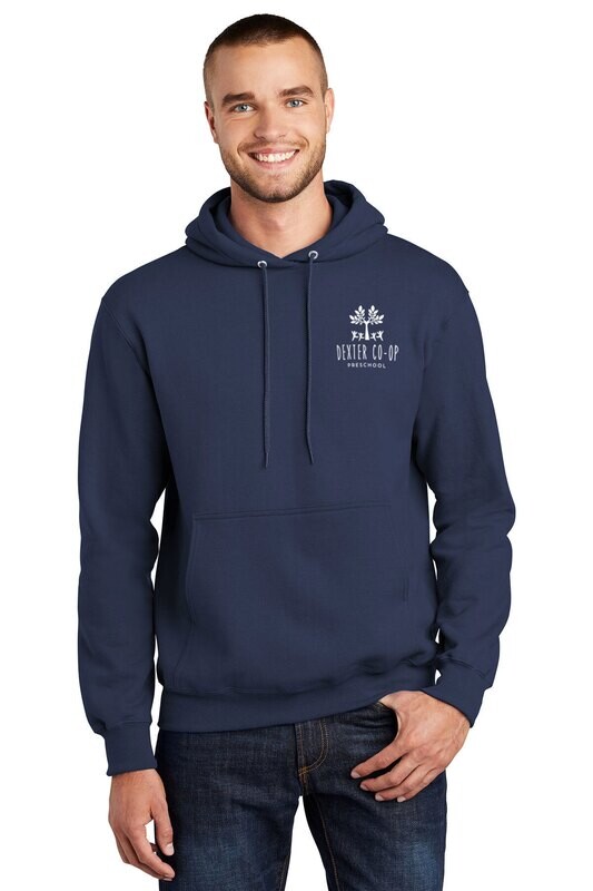 Unisex Fleece Pullover Hooded Sweatshirt-Heather Grey/Navy/ Black