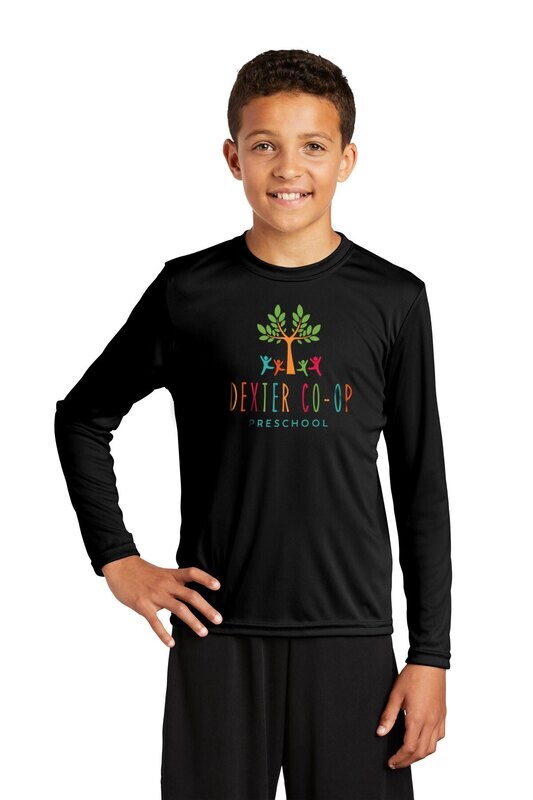 Youth Performance Long Sleeve Tee - Black/ Navy