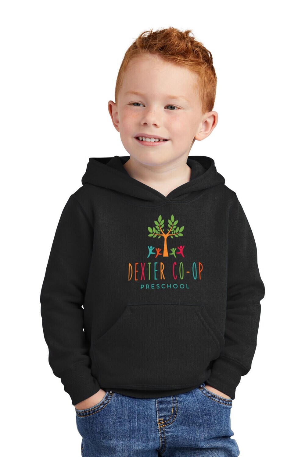 Toddler Fleece Pullover Hoodie- Black/ Navy