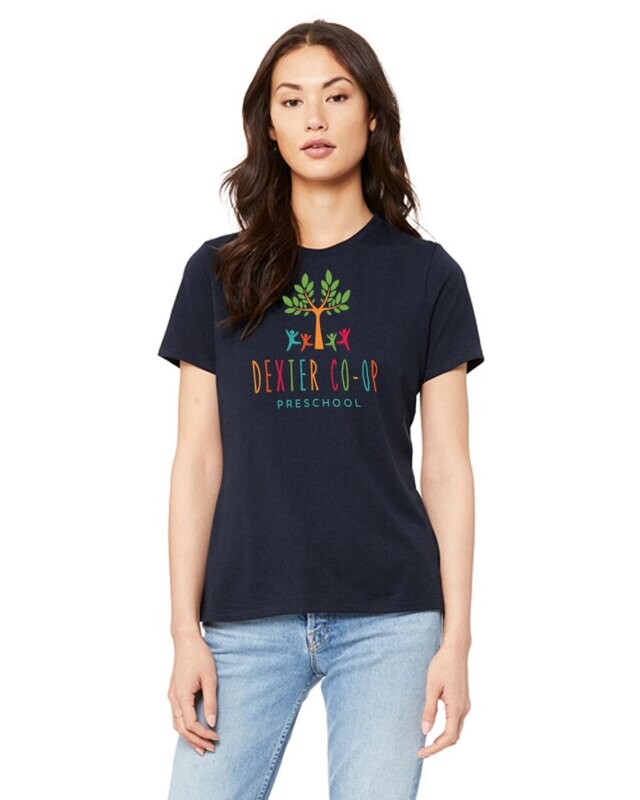Ladies' Relaxed Triblend Full Color T-Shirt - Black/ Navy