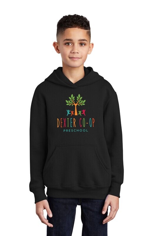 Youth Fleece Pullover Hooded Sweatshirt -  Navy, Black