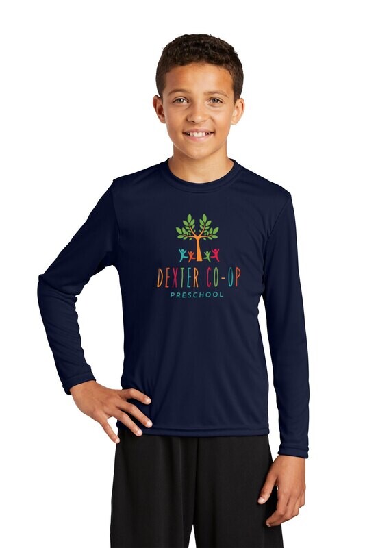Youth Performance Long Sleeve Tee - Black/ Navy