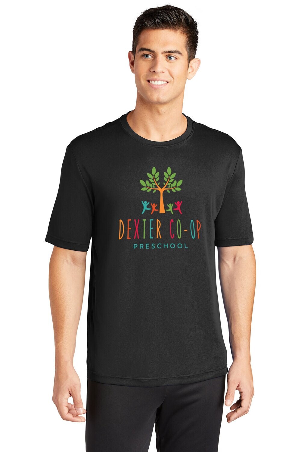 Unisex Performance Full Color Short Sleeve Tee - Black/Navy
