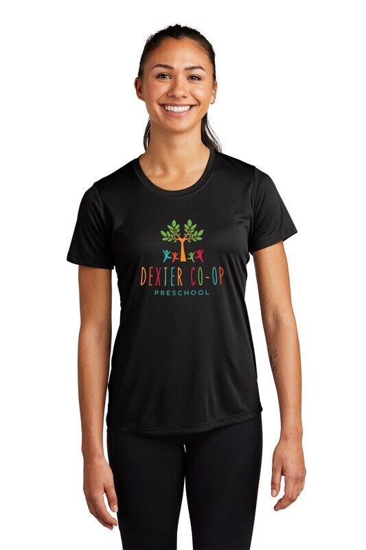 Ladies' Full Color Short Sleeve Performance Tee - Black/Navy
