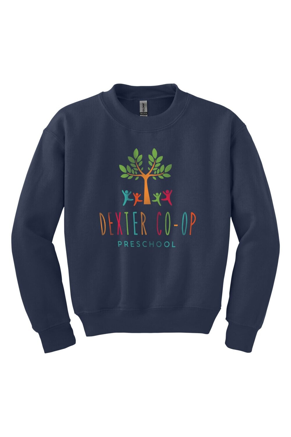 Youth Cotton Crewneck Sweatshirt- Navy/ Black