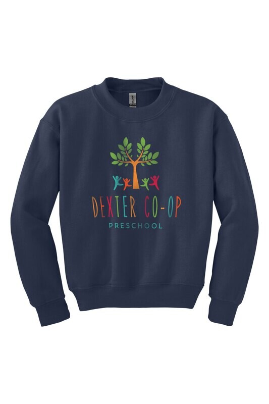 Youth Cotton Crewneck Sweatshirt- Navy/ Black