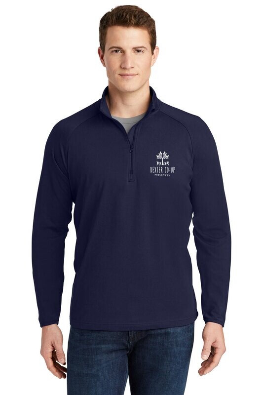 Unisex 1/4 Zip Stretch Pullover: Black/ Navy/ Grey Heather
