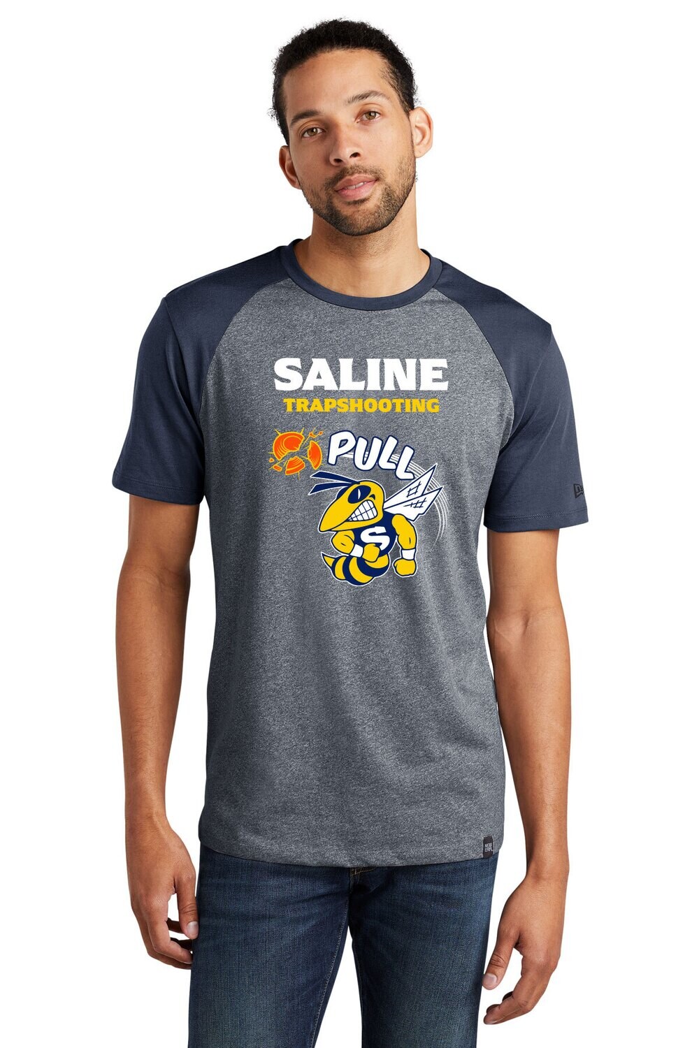 Heritage Blend short sleeve Varsity Tee- Navy/ Navy Twist