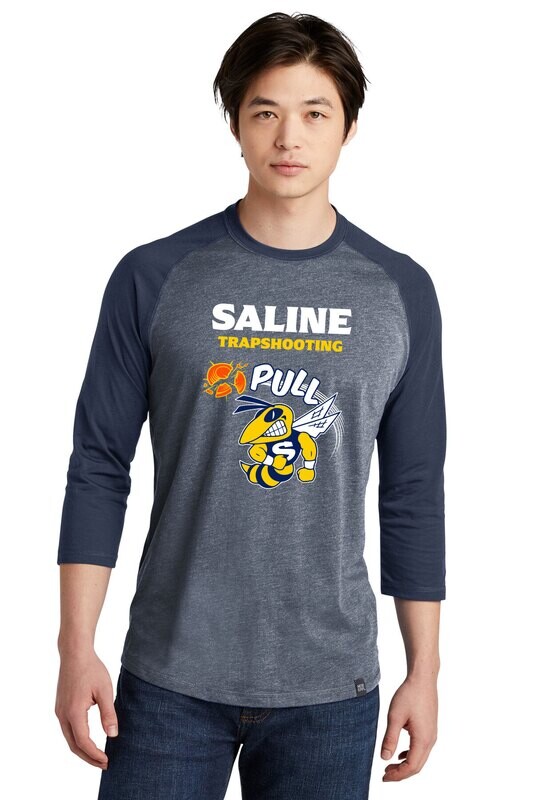 Heritage Blend 3/4 sleeve Baseball Tee- Navy/ Navy Twist
