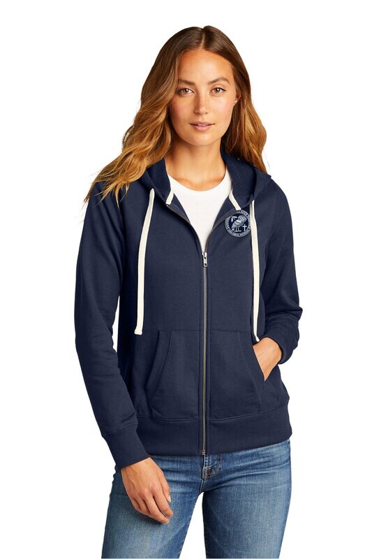 District Women&#39;s Re-Fleece Full-Zip Hoodie-Navy