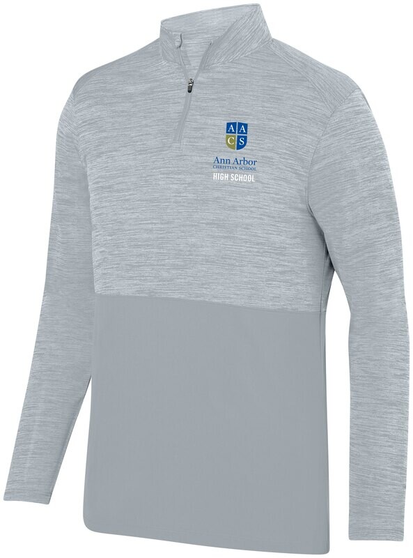 High School: Heather 1/4 Zip Pullover: Grey