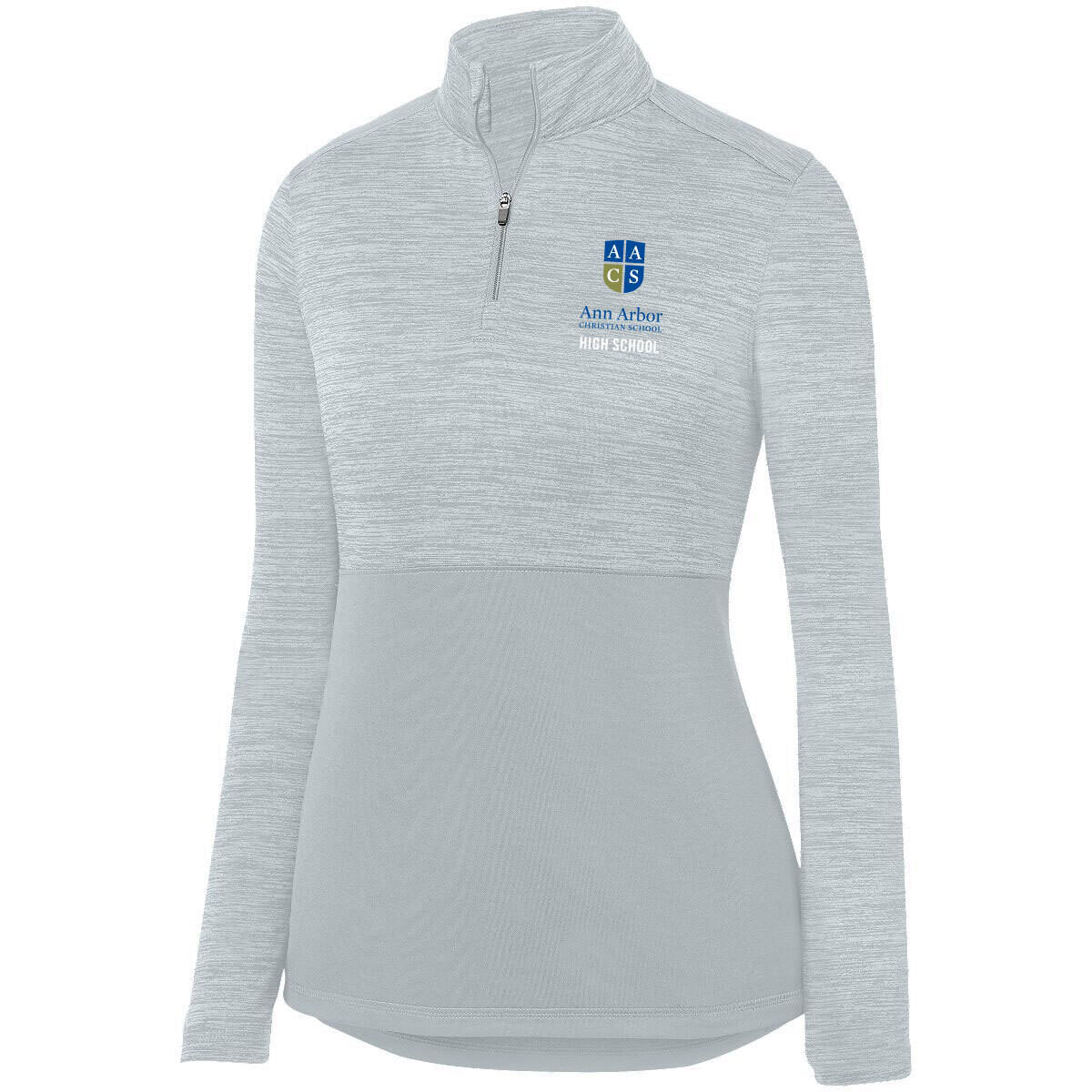 High School: Ladies Heather 1/4 Zip Pullover: Grey