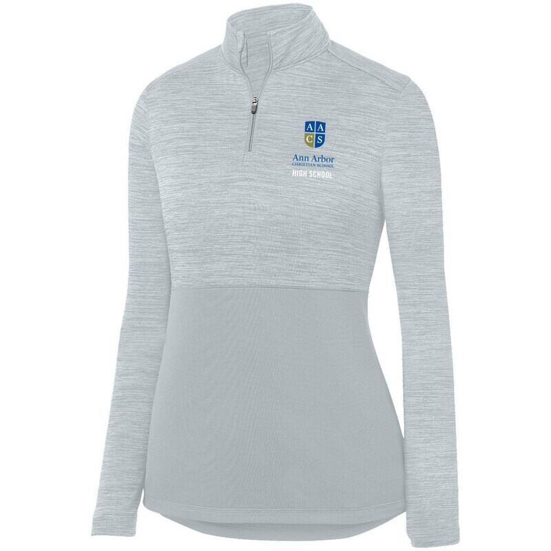 High School: Ladies Heather 1/4 Zip Pullover: Grey