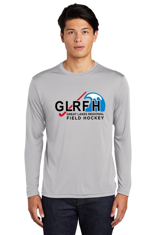 Adult Unisex Performance Long Sleeve Tee: Black/Red/Royal/Silver/White