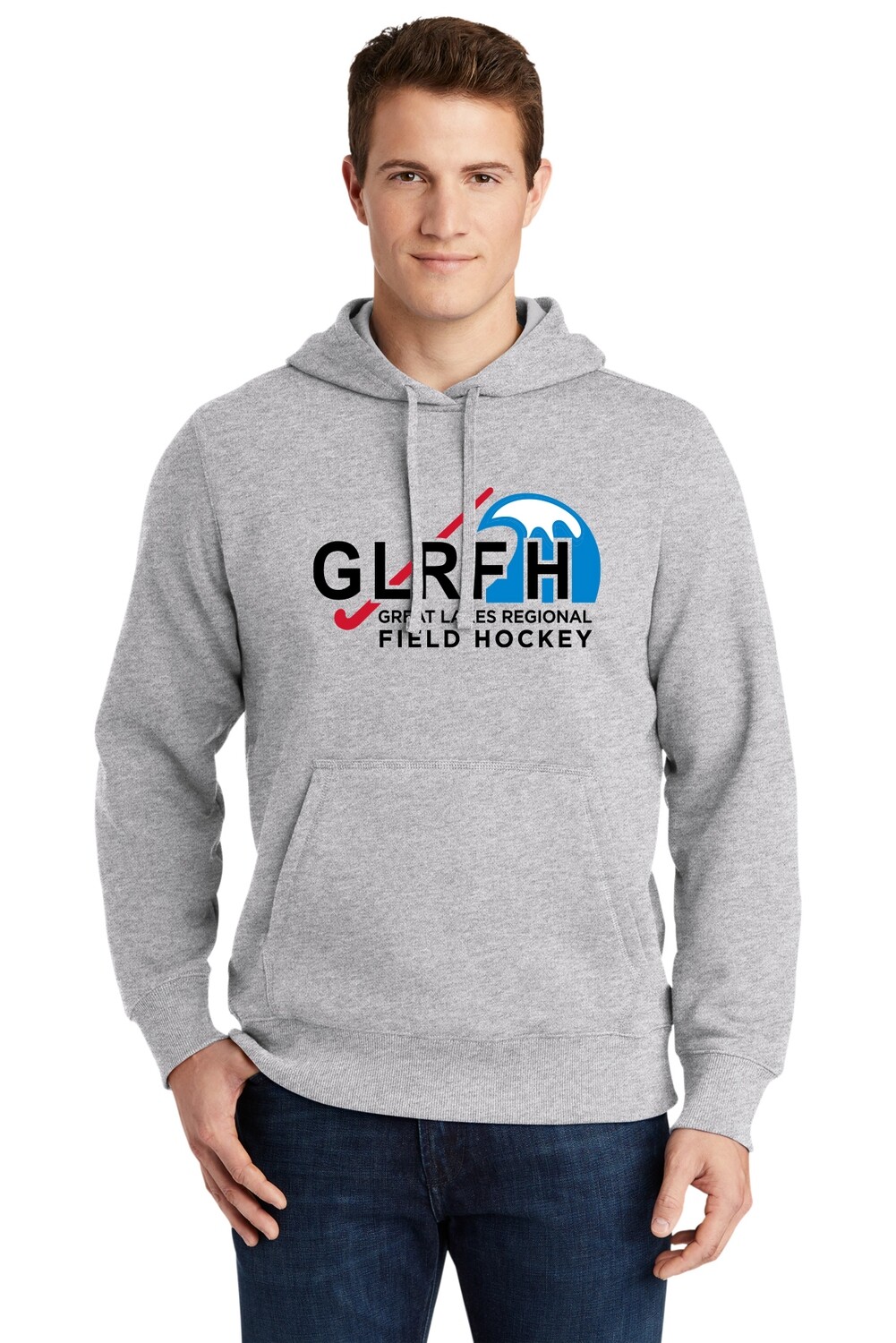 Adult Fleece Pullover Hooded Sweatshirt - Black/Red/Royal/Heather Grey