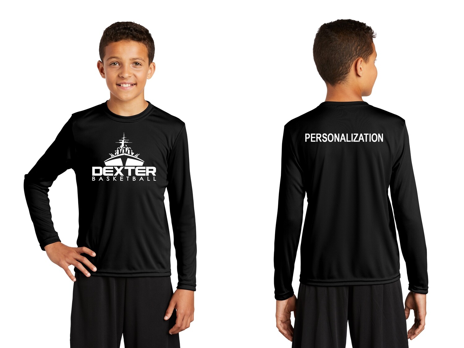 Youth Long Sleeve Performance Tee - Black, White, Silver, Iron Grey Youth Long Sleeve Performance Tee - Black, White, Silver, Iron Grey