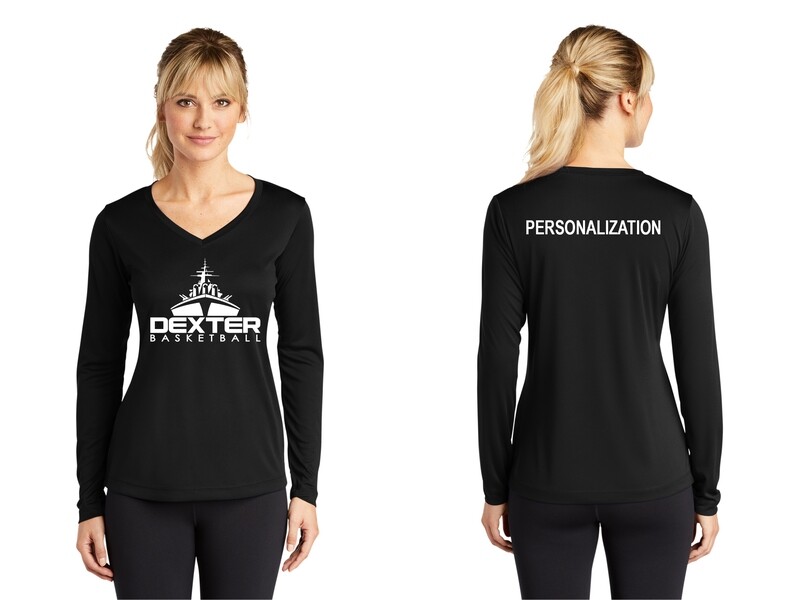 Ladies Long Sleeve Performance Shirt - Black, White, Silver, Iron Grey