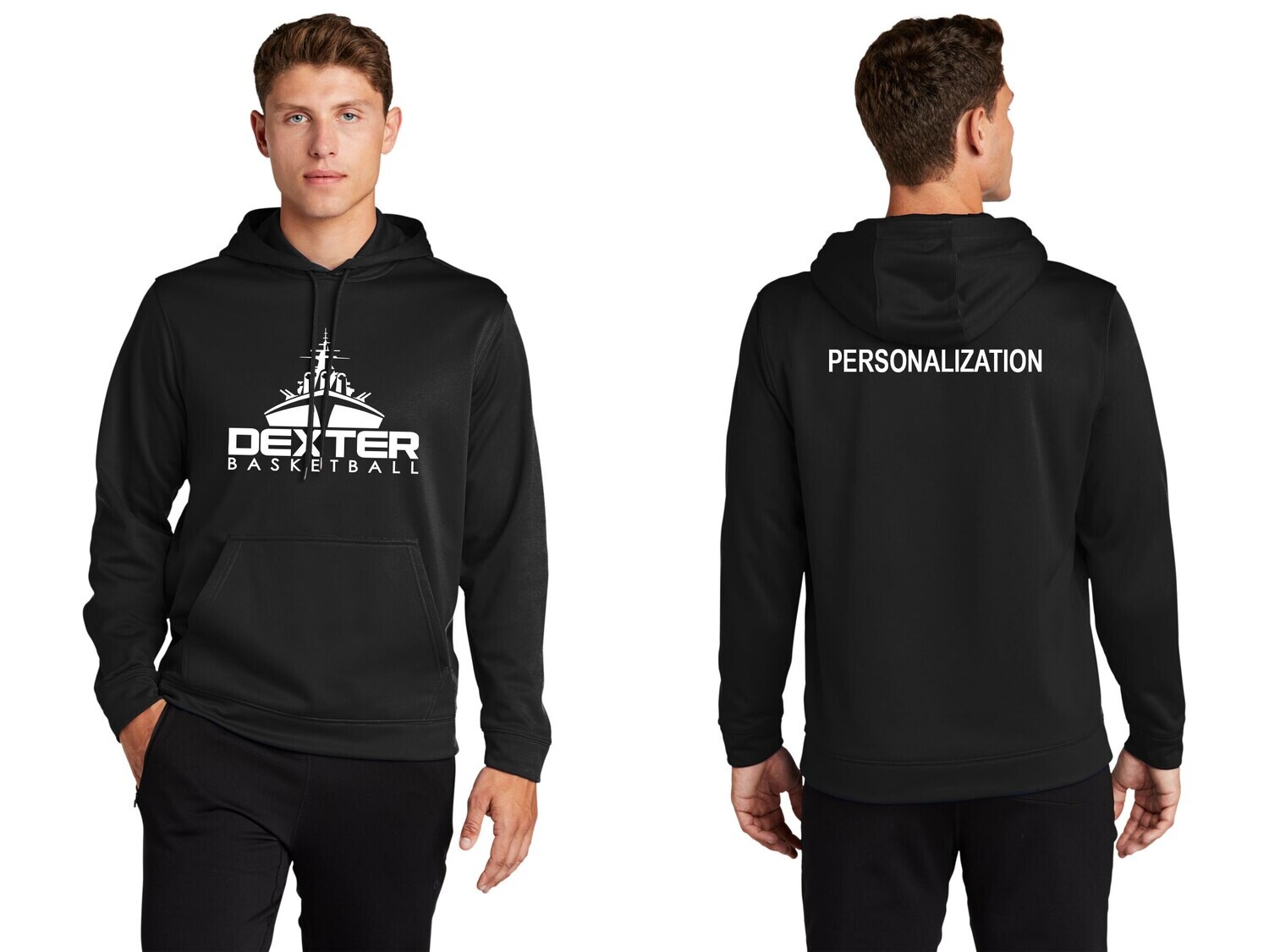 Performance Fleece Hooded Sweatshirt - Black or Maroon