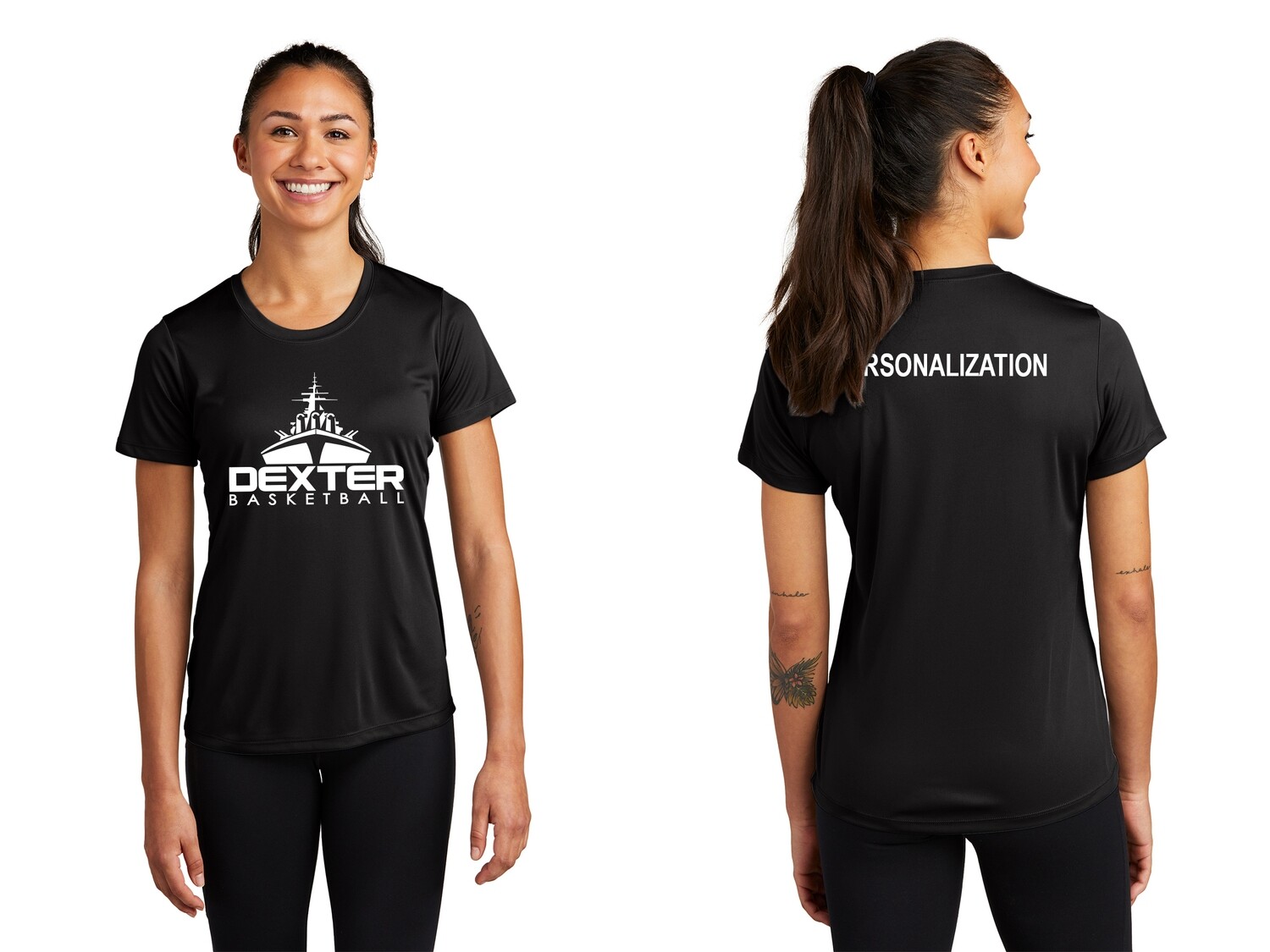 Ladies Performance Tee-Black, White, Silver, Iron Grey