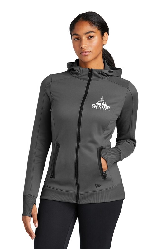 Ladies New Era Venue Fleece Full-Zip Hoodie: Black or Graphite