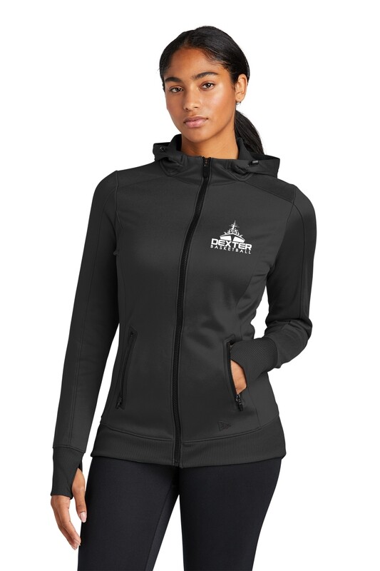 Ladies New Era Venue Fleece Full-Zip Hoodie: Black or Graphite