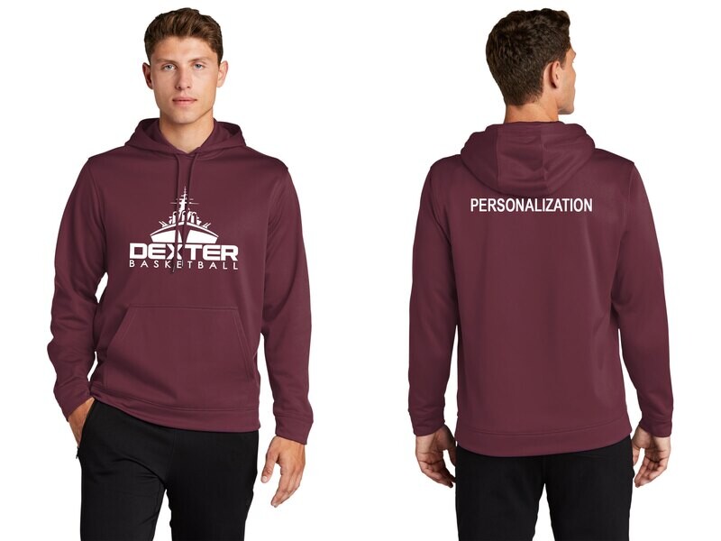 Performance Fleece Hooded Sweatshirt - Black or Maroon