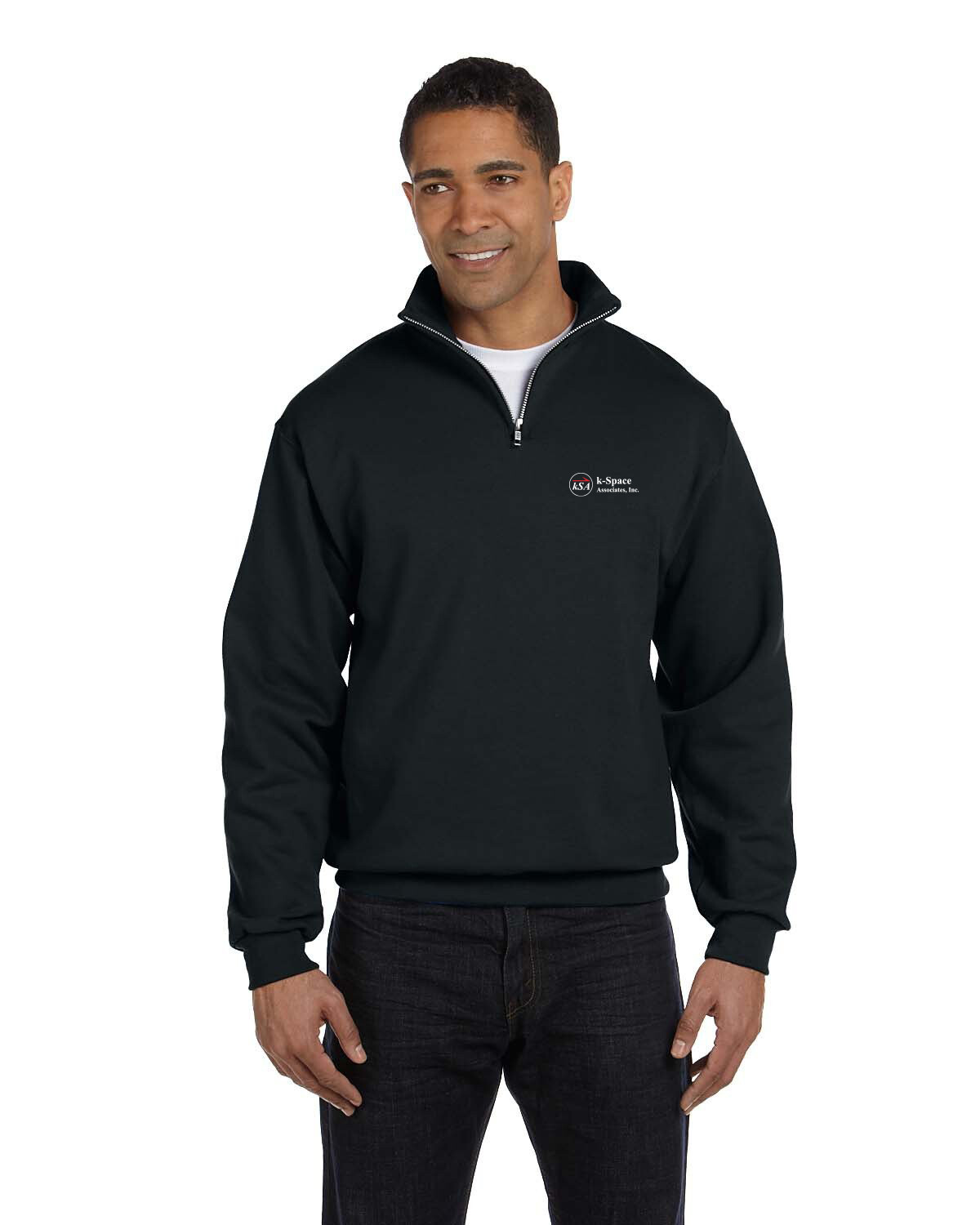 1/4 Zip Collar Sweatshirt-Black or Red