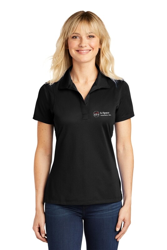 Women's Short Sleeve Polo- Black/ Red/ Light Grey