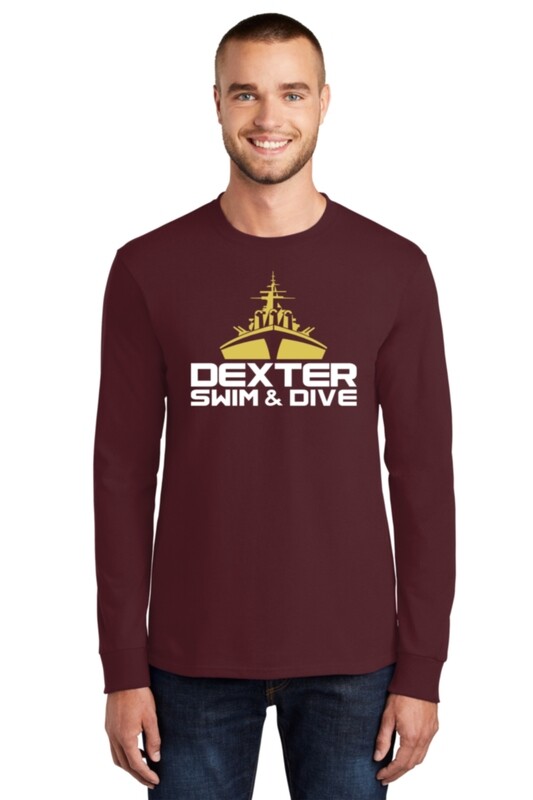 Adult Soft Cotton Long Sleeve Tee - Maroon or Heather Grey