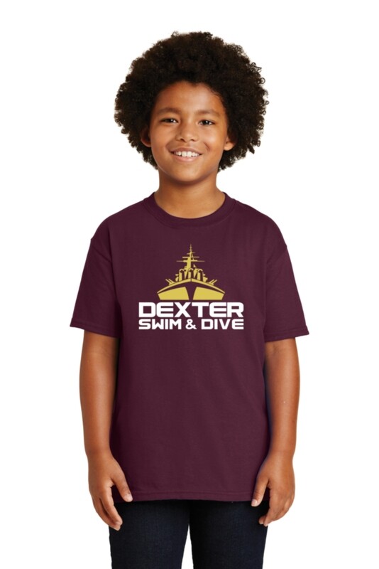 Youth Soft Cotton Short Sleeve Tee - Maroon or Heather Grey