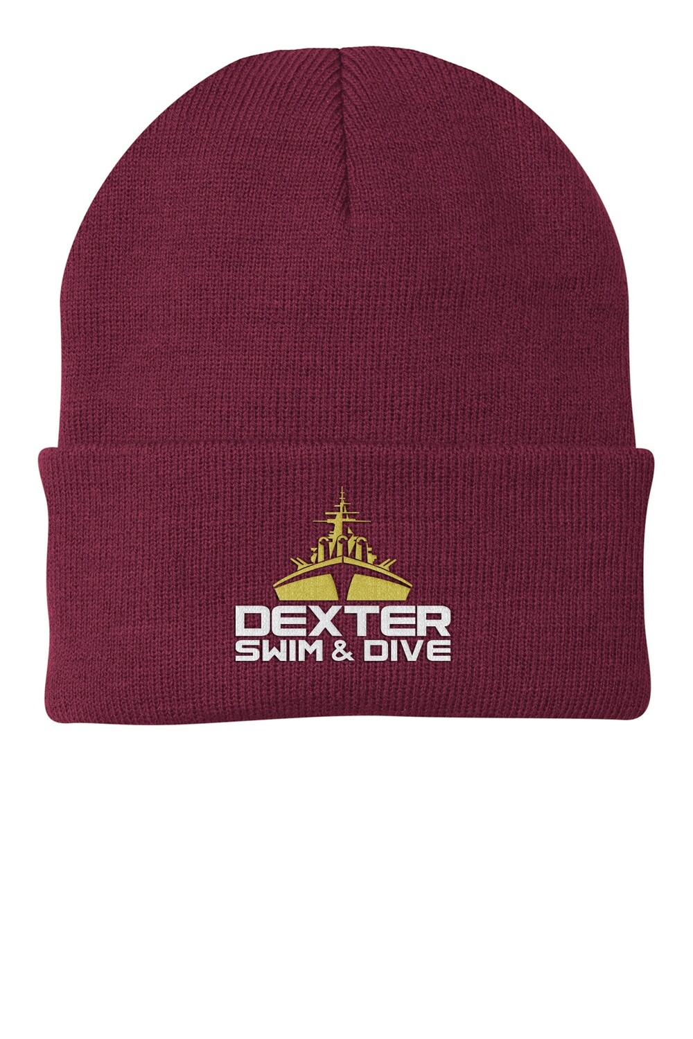 Knit Beanie-Maroon, Heather Grey