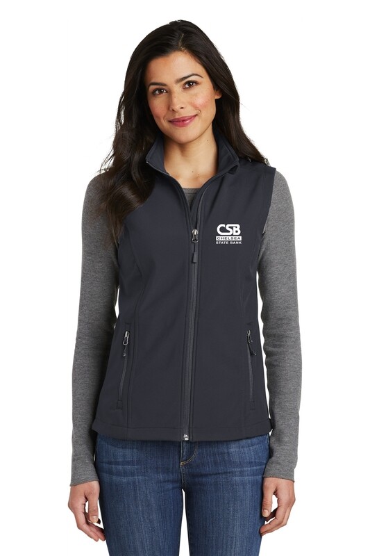 Ladies Core Soft Shell Vest - Black, Dark Grey