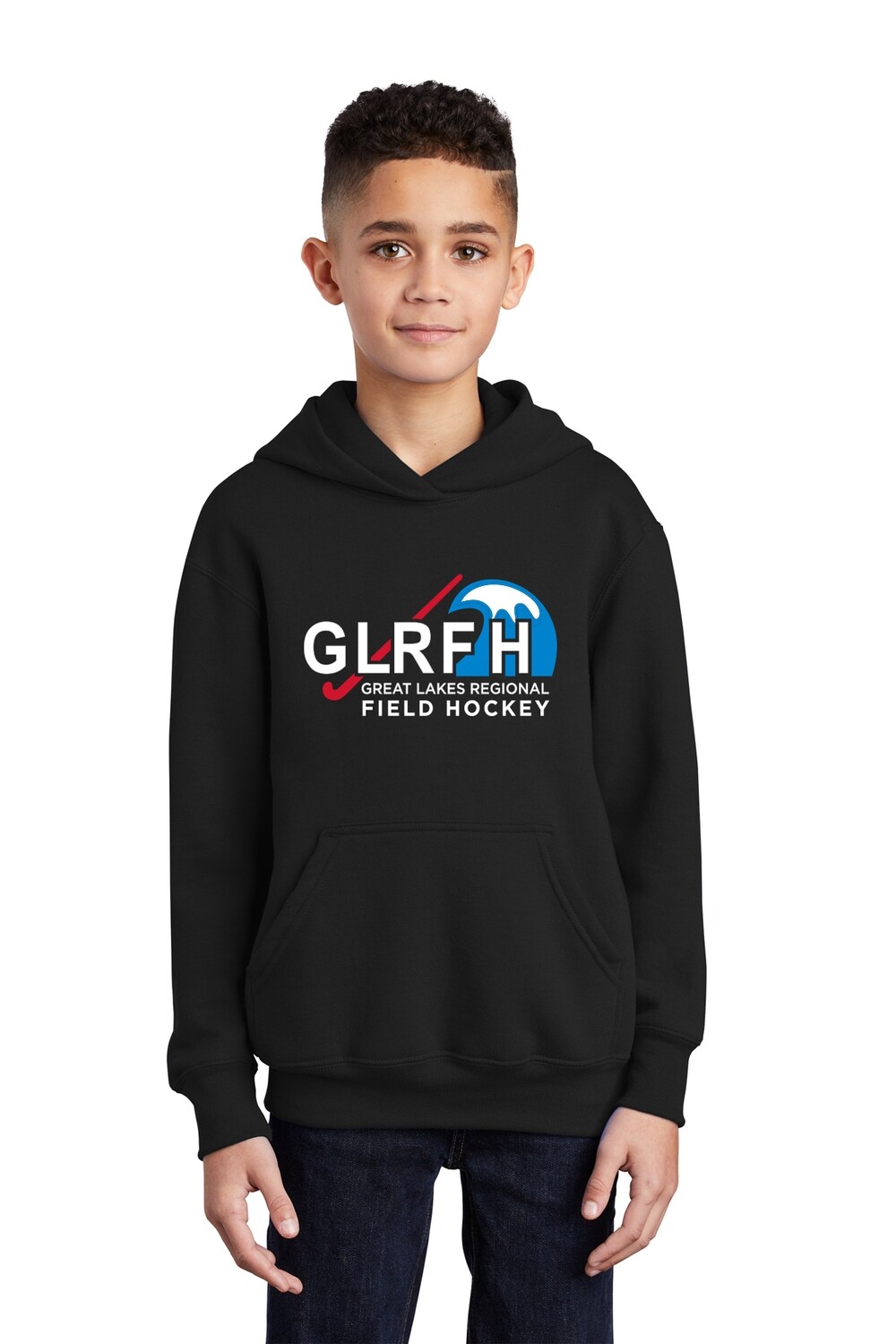 Youth Fleece Pullover Hooded Sweatshirt - Black/Red/Royal