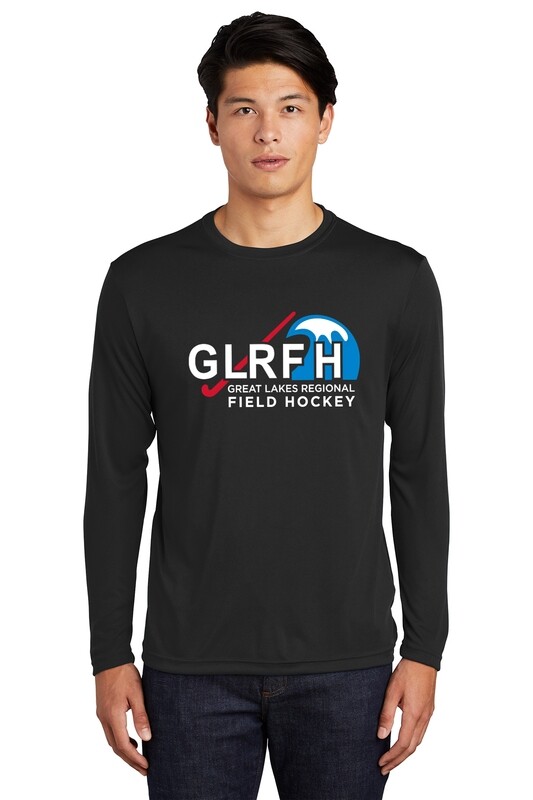 Adult Unisex Performance Long Sleeve Tee: Black/Red/Royal/Silver/White