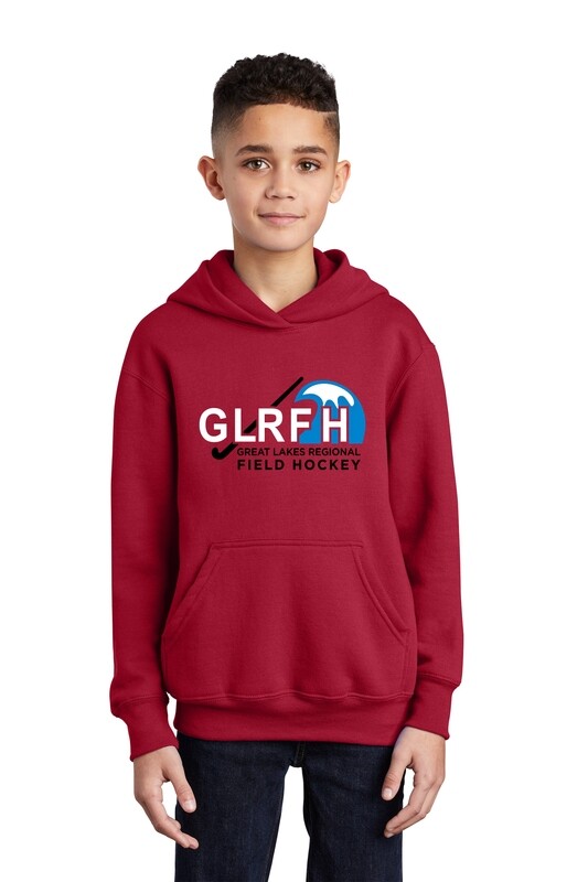 Youth Fleece Pullover Hooded Sweatshirt - Black/Red/Royal