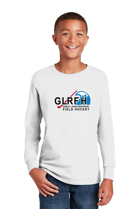 Youth Unisex Cotton Long Sleeve Tee-Black/ Red/ Royal/ Athletic Grey/ White