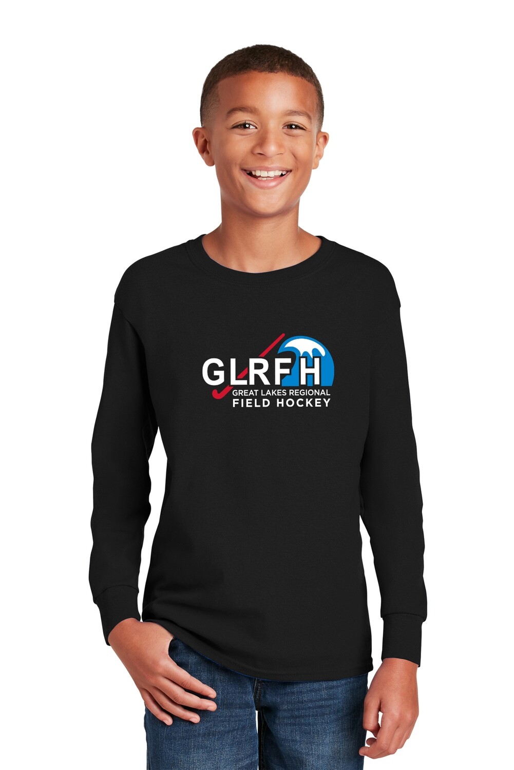 Youth Unisex Cotton Long Sleeve Tee-Black/ Red/ Royal/ Athletic Grey/ White