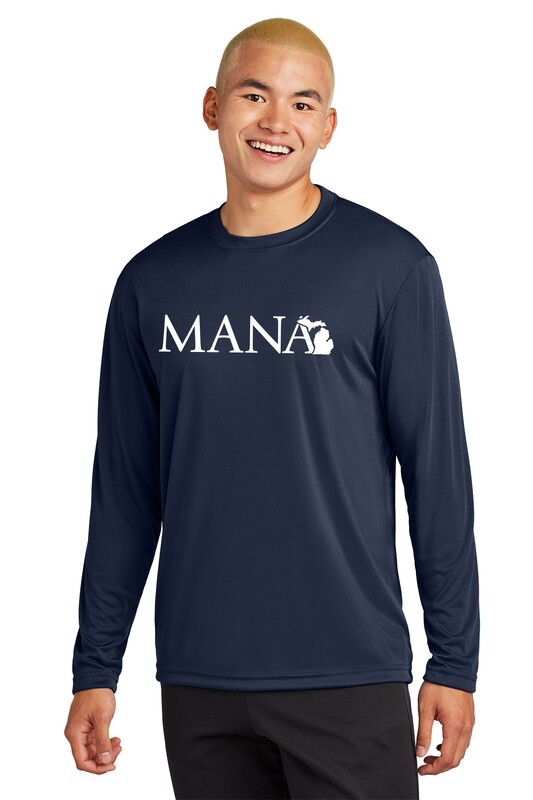 Unisex Long Sleeve Performance Tee - Navy/Charcoal/Heather Grey/White