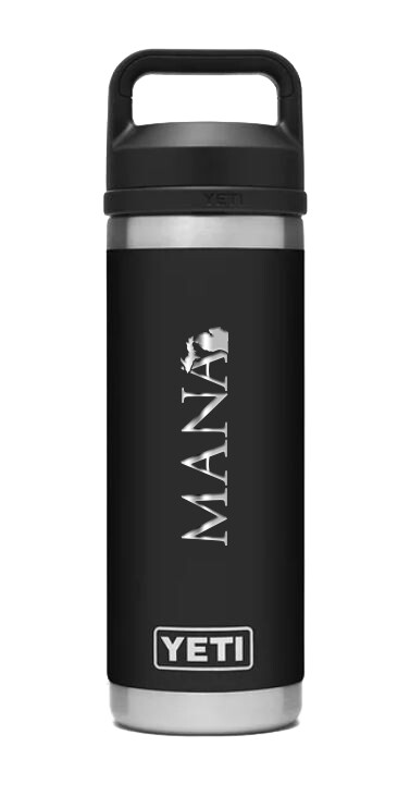 YETI Black Stainless Steel Water Bottle - 18 or 26 oz
