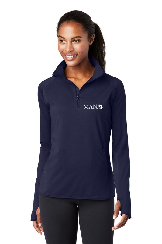 Ladies Performance 1/4 Zip - Navy/Charcoal/Navy Heather/ Heather Grey/White