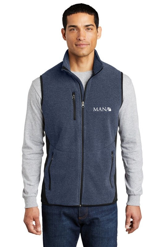 R-Tech Pro Fleece Full Zip Vest- Navy/ Charcoal Grey