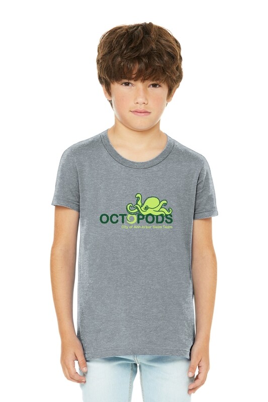 Youth CVC Heathered Short Sleeve Tee - Heather Grey
