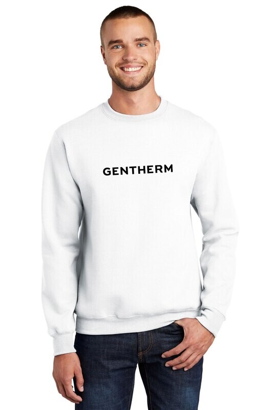 Fleece Crewneck Sweatshirt- Black/ White/ Athletic Heather